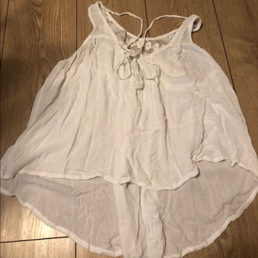 White Flowy Tank